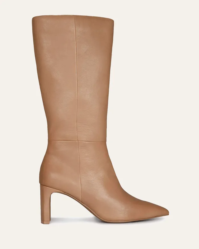 LONG BOOTS jomercer Women Pixie calf boots beige leather