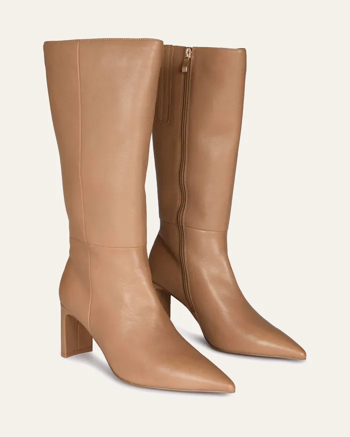 LONG BOOTS jomercer Women Pixie calf boots beige leather LONG BOOTS jomercer Women Pixie calf boots beige leather