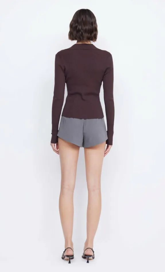 Long Sleeve Shop Bec Bridge Imrie Zip Knit Cardigan Chocolate