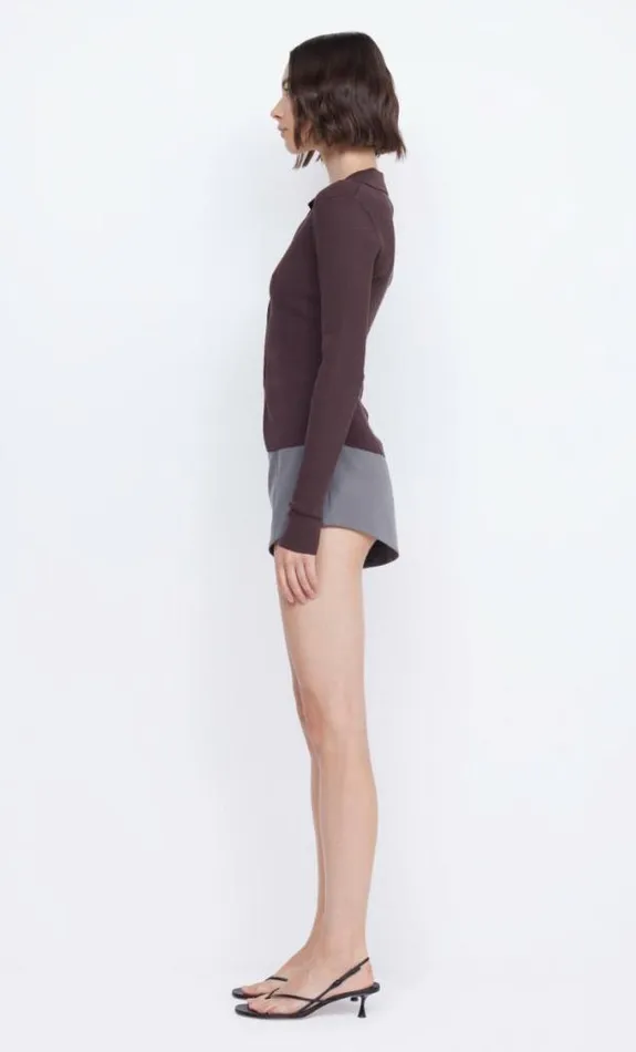 Long Sleeve Shop Bec Bridge Imrie Zip Knit Cardigan Chocolate