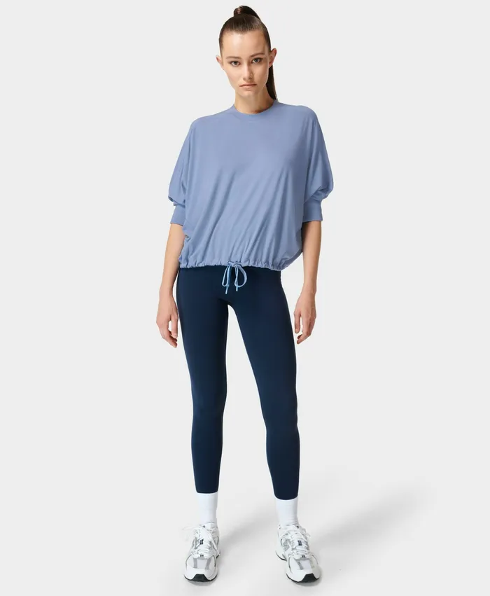 Long Sleeve Tops Women Tori Drawstring Top Dusk Blue Sweaty Betty