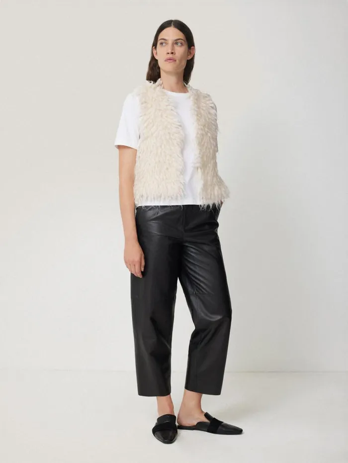 Looped Knitted Gilet Cream Women Jigsaw Knitwear and Cashmere
