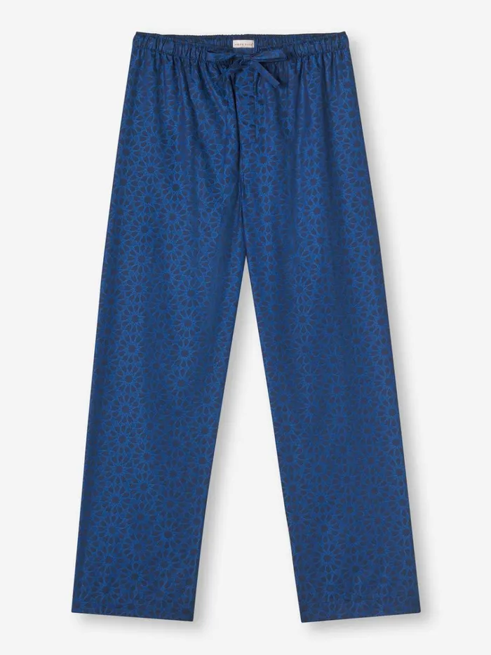 Lounge Pants Men Derek Rose Lounge Pants Paris 26 Cotton Jacquard Navy