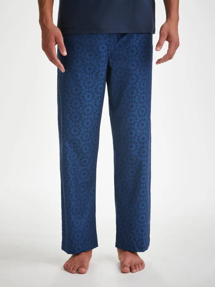 Lounge Pants Men Derek Rose Lounge Pants Paris 26 Cotton Jacquard Navy