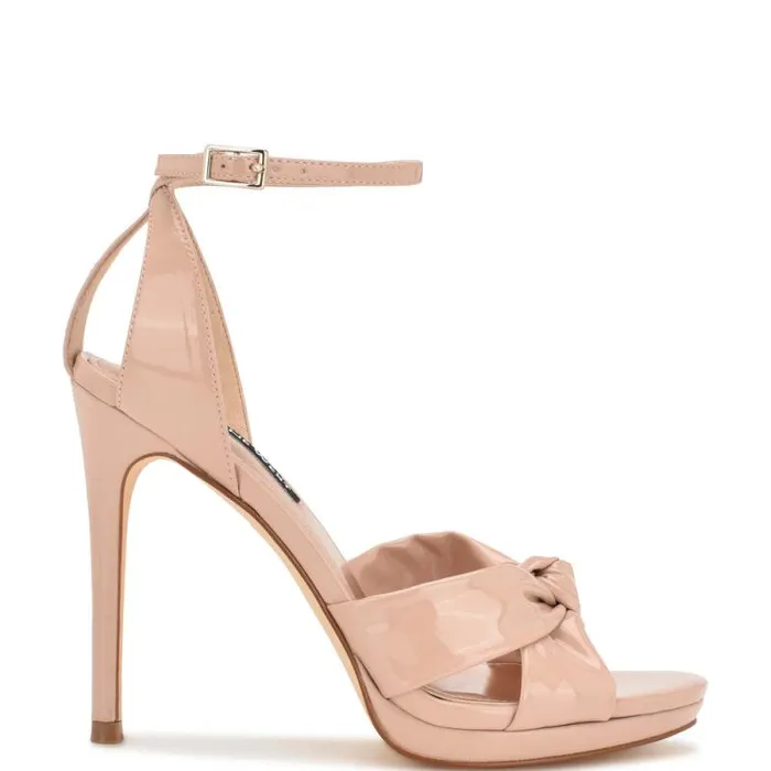 Lovya Ankle Strap Sandals Light Natural Patent Women Nine West Sandals