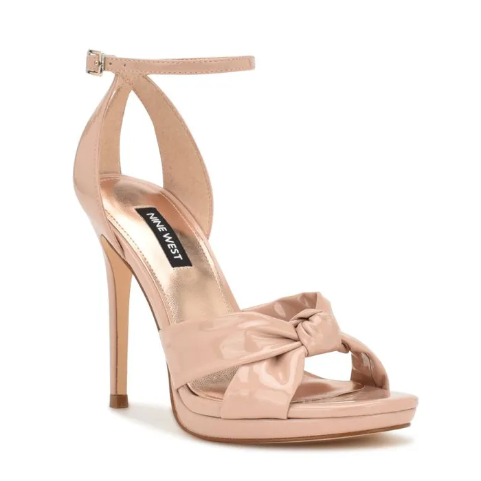 Lovya Ankle Strap Sandals Light Natural Patent Women Nine West Sandals Lovya Ankle Strap Sandals Light Natural Patent Women Nine West Sandals