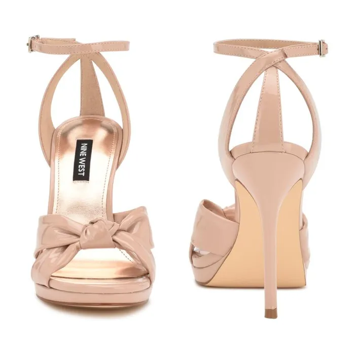 Lovya Ankle Strap Sandals Light Natural Patent Women Nine West Sandals Lovya Ankle Strap Sandals Light Natural Patent Women Nine West Sandals