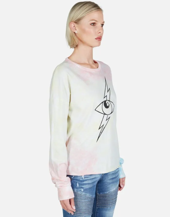 Luella Lightning Star Eye Pastel Tie Dye Women Lauren Moshi Long Sleeve