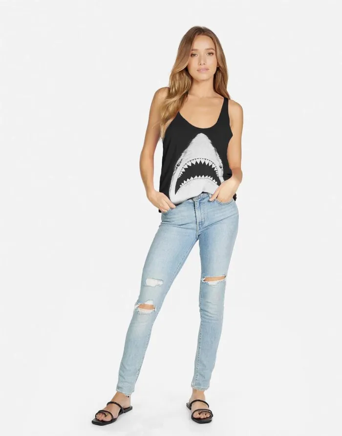 Maisie X Shark Black Women Lauren Moshi Tanks