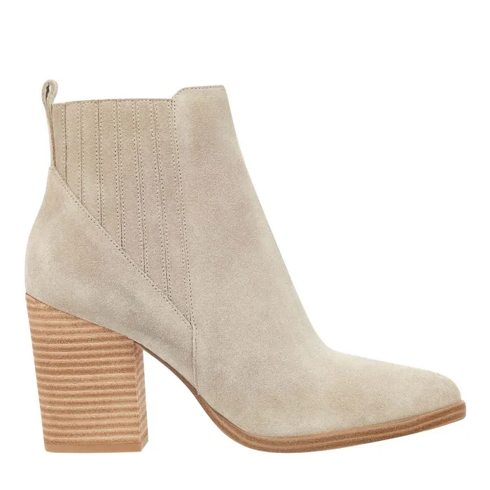Marc Fisher Boots and Booties Women Alva Pointy Toe Bootie Light Natural Suede