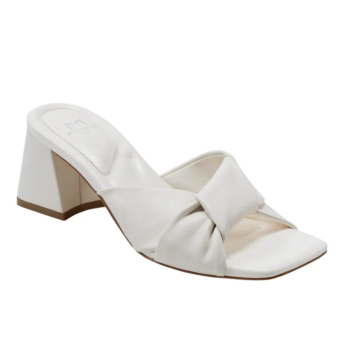 Marc Fisher Calia Block Heel Sandal Ivory Women Mules and Slides