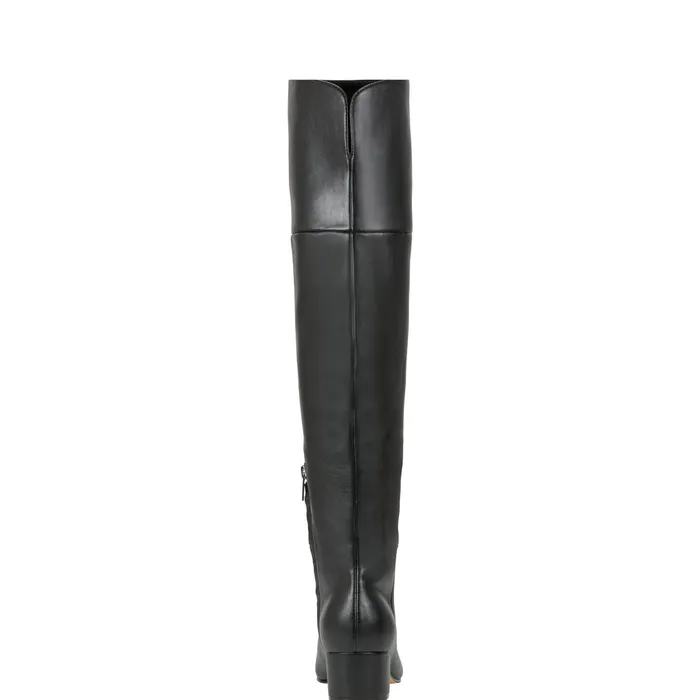 Marc Fisher Lottie Over The Knee Boot Smooth Black Women Casual Boots