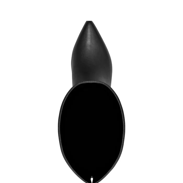 Marc Fisher Lottie Over The Knee Boot Smooth Black Women Casual Boots