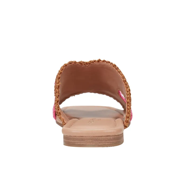 Marc Fisher Nashie Flat Sandal Pink Raffia Women Sandals