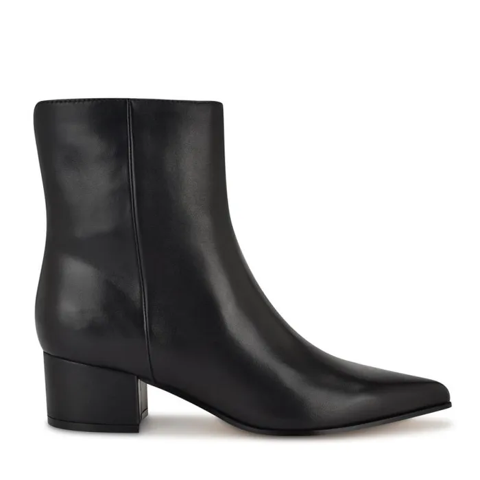 Maribu Ankle Booties Black Leather Women Nine West Boots and Booties