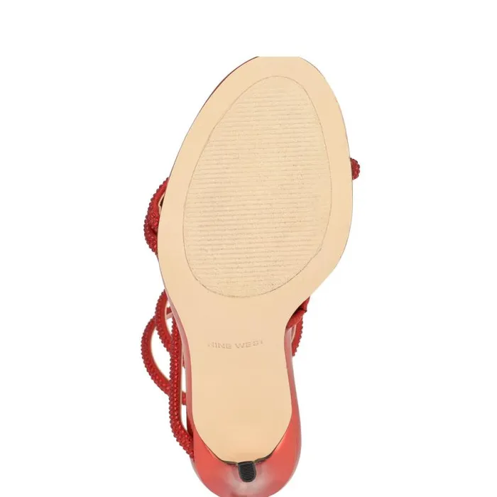 Maskil Ankle Wrap Heeled Sandals Red Women Nine West Heels Maskil Ankle Wrap Heeled Sandals Red Women Nine West Heels