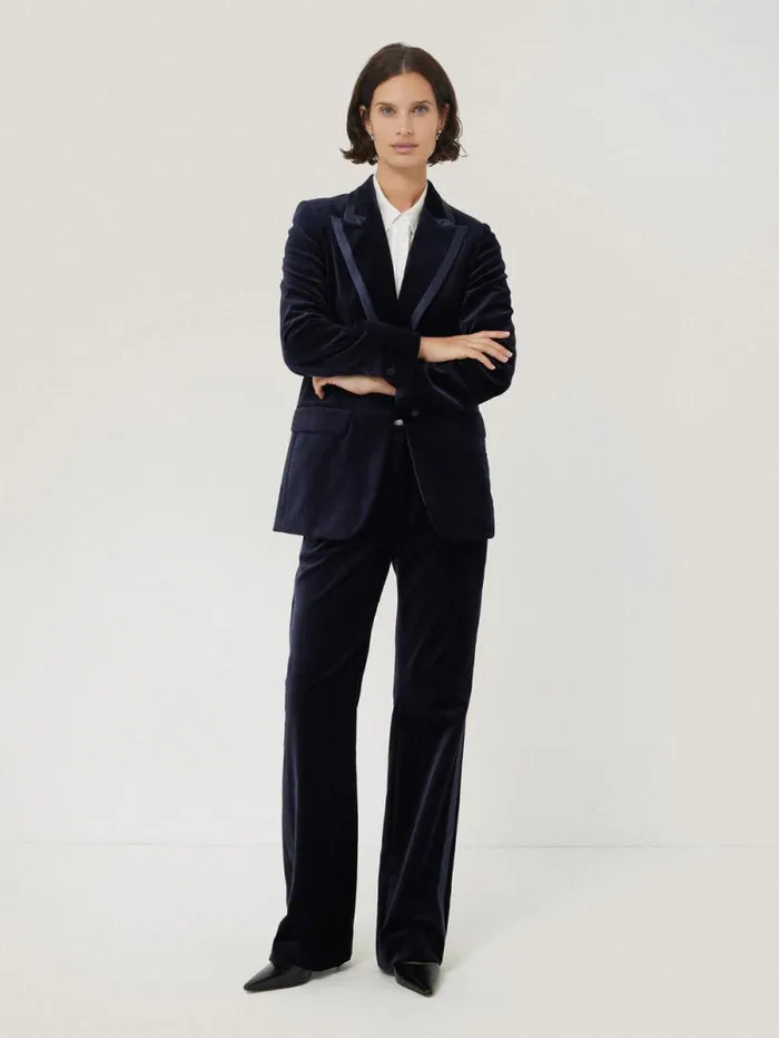 Mason Velvet Trouser Navy Women Jigsaw Coords