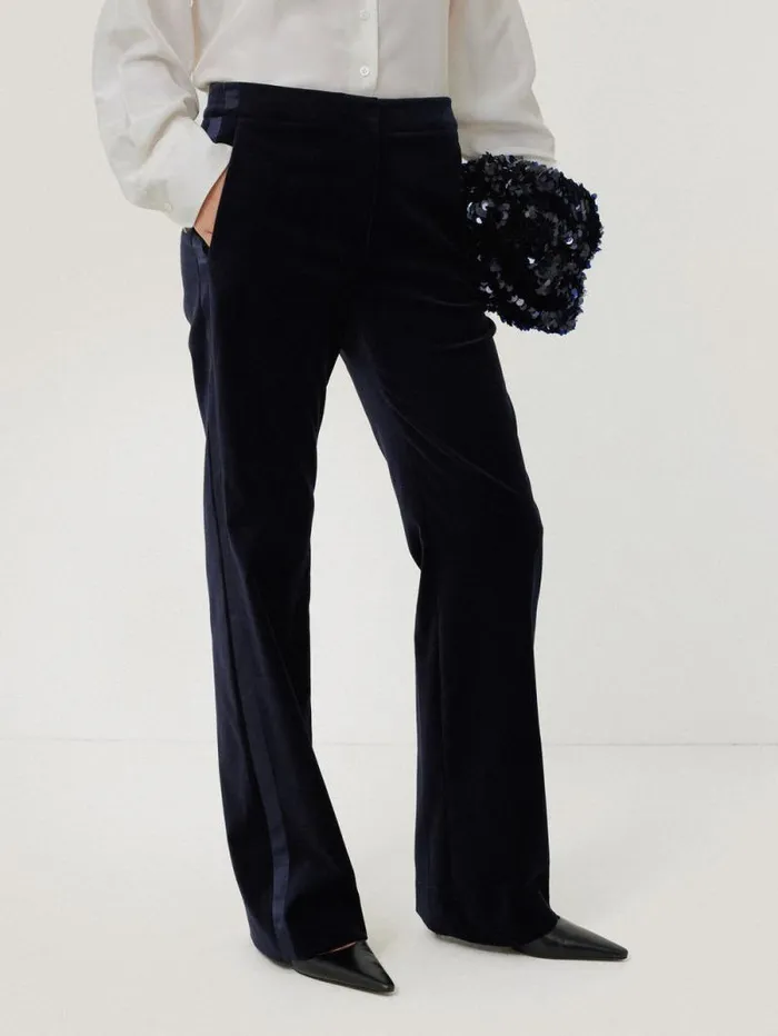 Mason Velvet Trouser Navy Women Jigsaw Suits and Tailoring