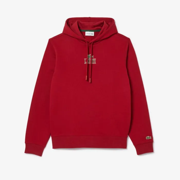 Matching Sets Men Lacoste Men039s Printed Hoodie Bordeaux Ixx