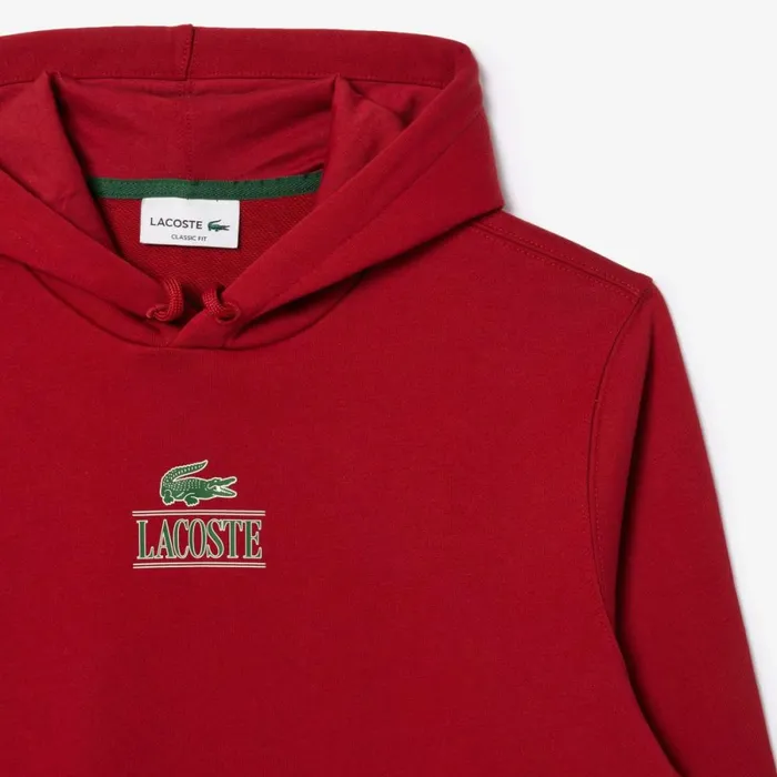 Matching Sets Men Lacoste Men039s Printed Hoodie Bordeaux Ixx