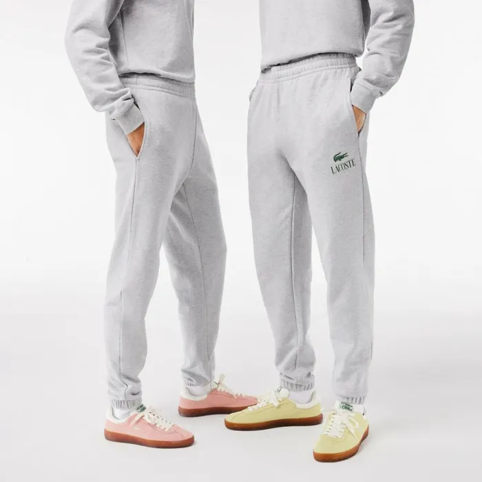 Matching Sets MenWomen Lacoste Unisex Signature Print Sweatpants Grey Chine Cca