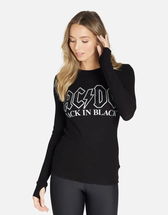 McKinley ACDC Crystals Black Women Lauren Moshi Long Sleeve