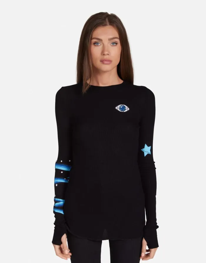 McKinley Sapphire Eye Black Women Lauren Moshi Long Sleeve