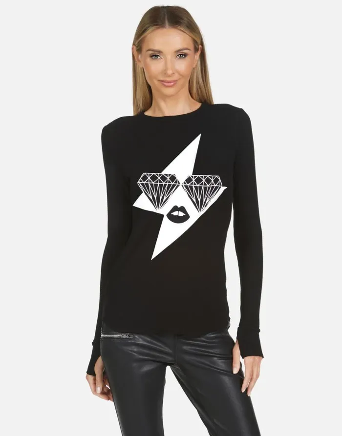 McKinley X Bling Lightning Black Women Lauren Moshi Long Sleeve