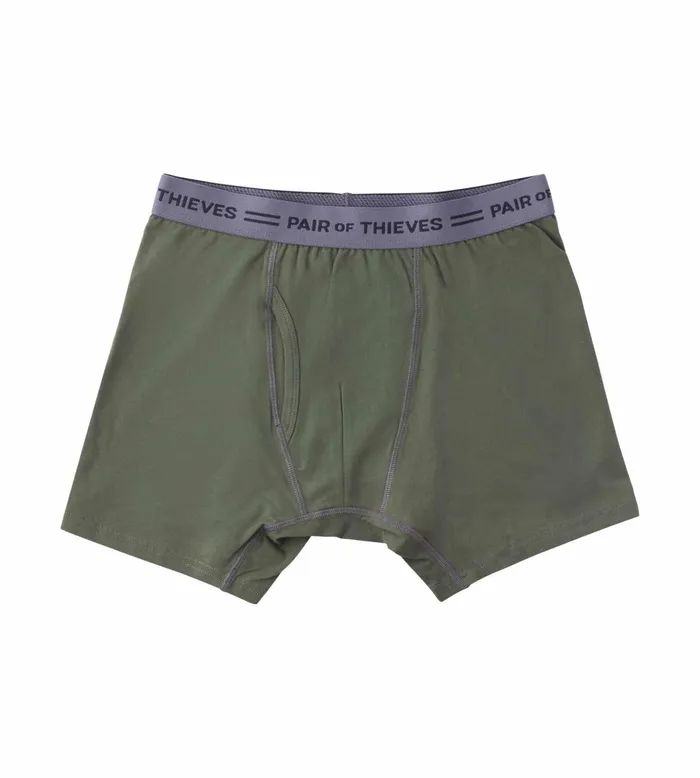 Men 4 Way Stetch Every Day Kit Cotton Stretch Boxer Briefs Green Underwear 3 Pack Pair Of Thieves Boxer Briefs