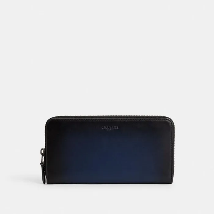 Men Accordion Wallet Deep Blue Coach Large Wallets