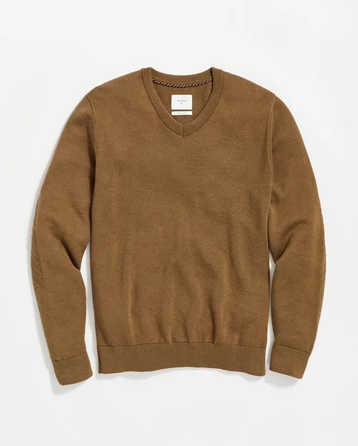 Men American V Neck Sweater Olive Billy Reid Sweaters and Sweatshirts