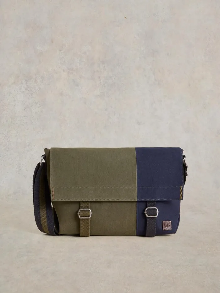 Men BAGS White Stuff Teddy Canvas Messenger Bag Green Multi Men BAGS White Stuff Teddy Canvas Messenger Bag Green Multi