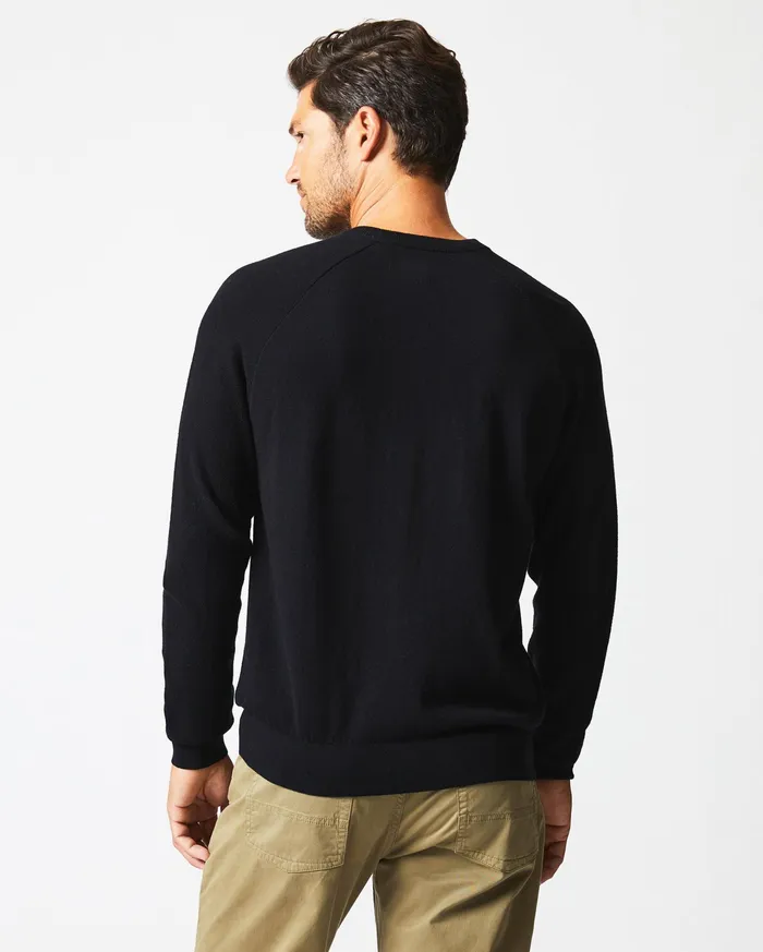 Men Baseball Sweater Crew Black Billy Reid Sweaters and Sweatshirts
