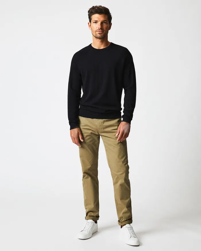 Men Baseball Sweater Crew Black Billy Reid Sweaters and Sweatshirts