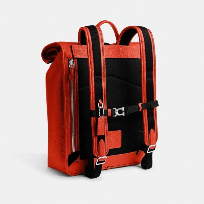 Men Beck Roll Top Backpack Sun Orange Coach Backpacks