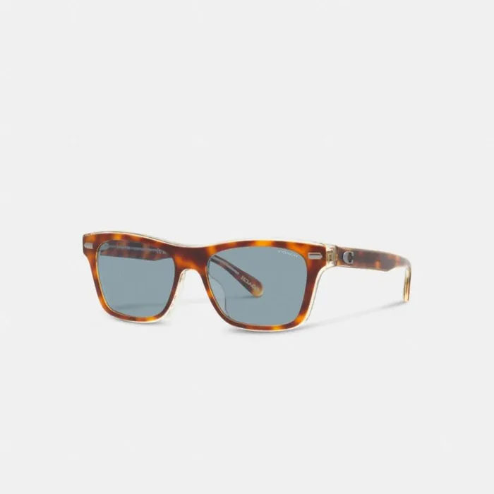 Men Beveled Signature Square Sunglasses Tortoiseblue Coach Sunglasses