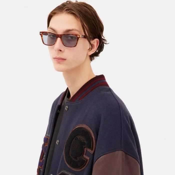 Men Beveled Signature Square Sunglasses Tortoiseblue Coach Sunglasses