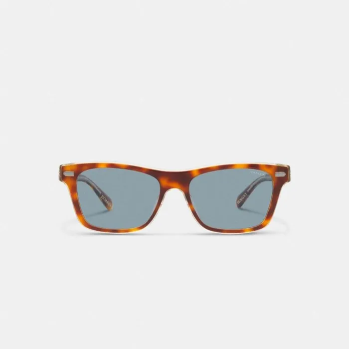 Men Beveled Signature Square Sunglasses Tortoiseblue Coach Sunglasses