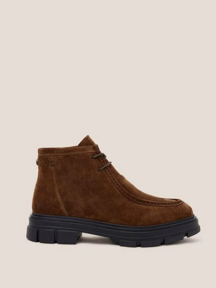 Men BOOTS White Stuff Suede Wallaby Boot Dark Brown Men BOOTS White Stuff Suede Wallaby Boot Dark Brown
