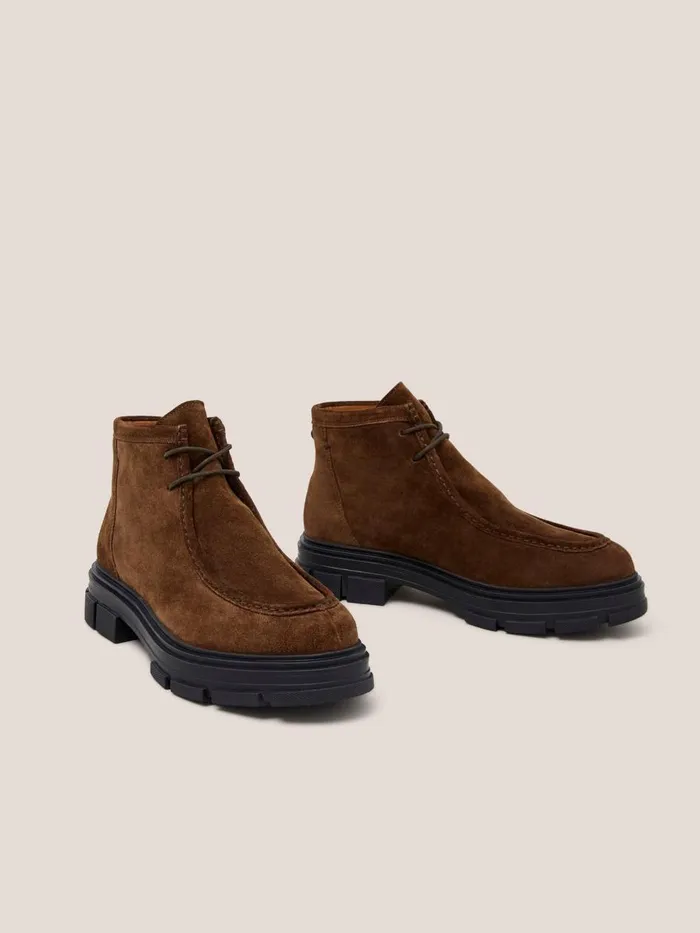 Men BOOTS White Stuff Suede Wallaby Boot Dark Brown Men BOOTS White Stuff Suede Wallaby Boot Dark Brown