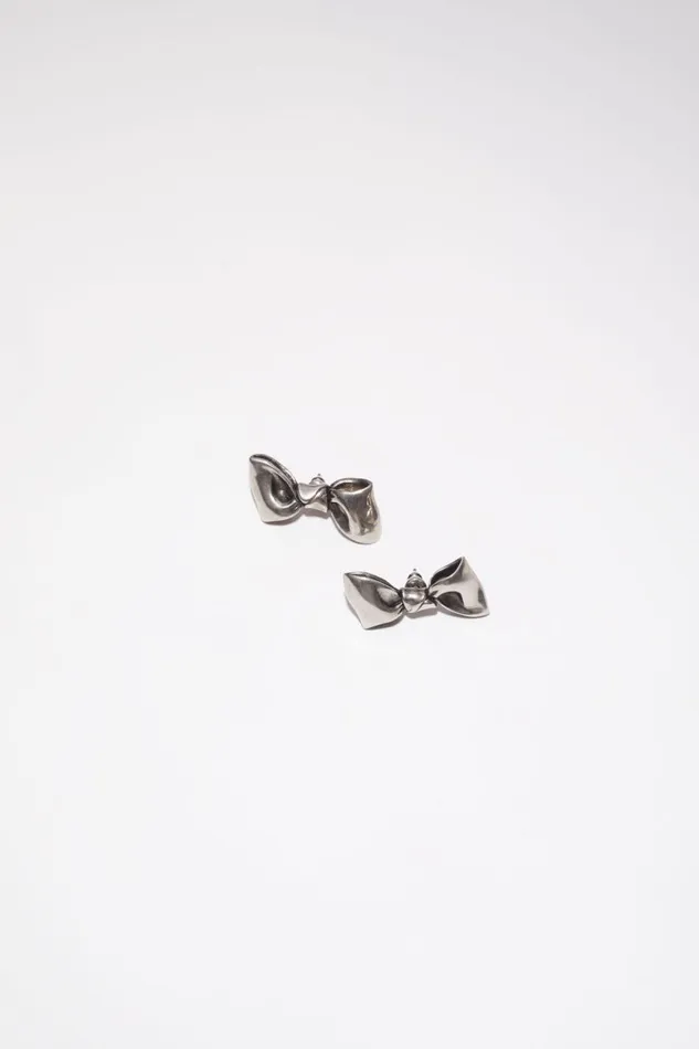 Men Bow Earrings Antique Silver Acne Studios Jewellery