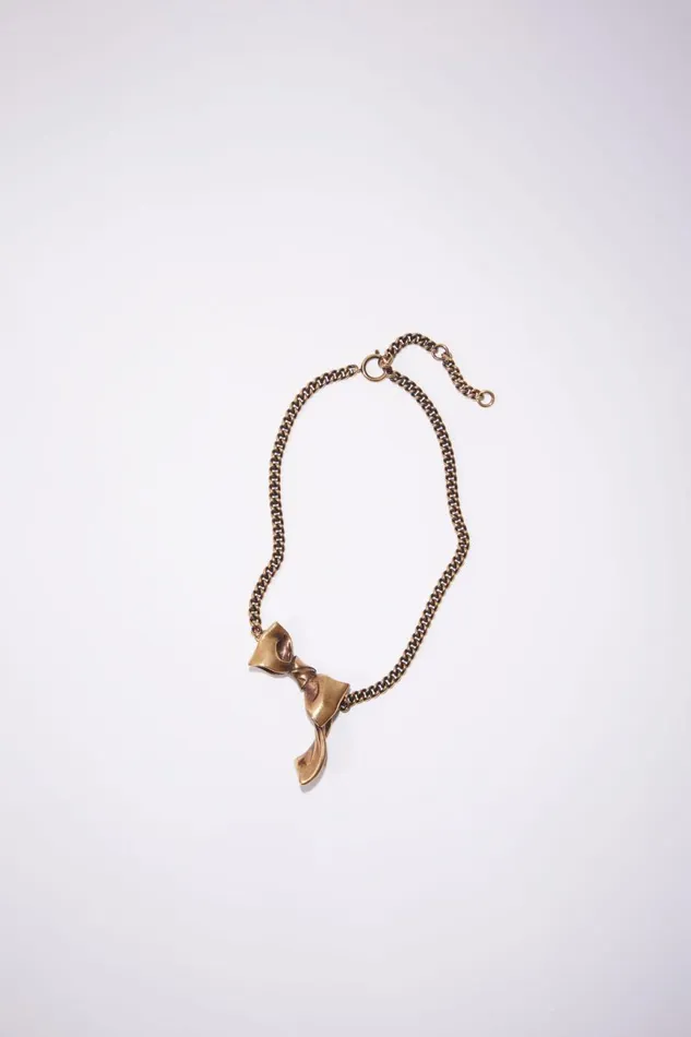 Men Bow Necklace Antique Gold Acne Studios Jewellery