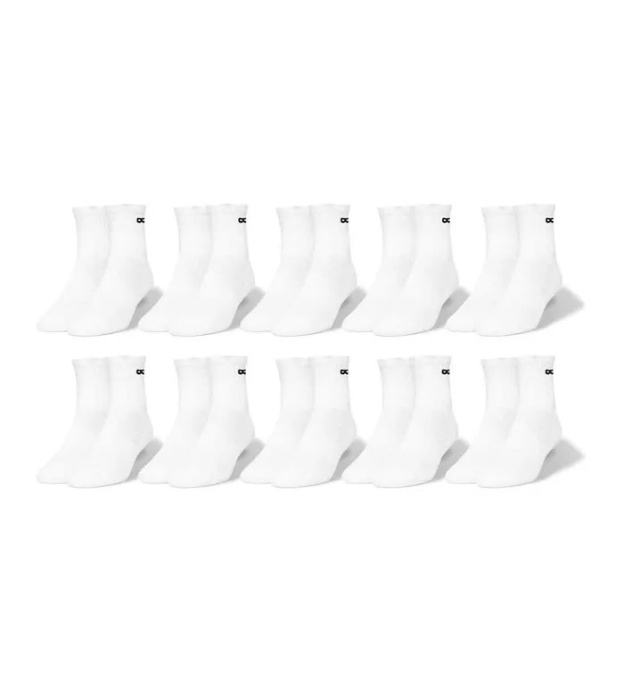 Men Bowo Cushion Ankle White Socks 10 Pack Pair Of Thieves Ankle