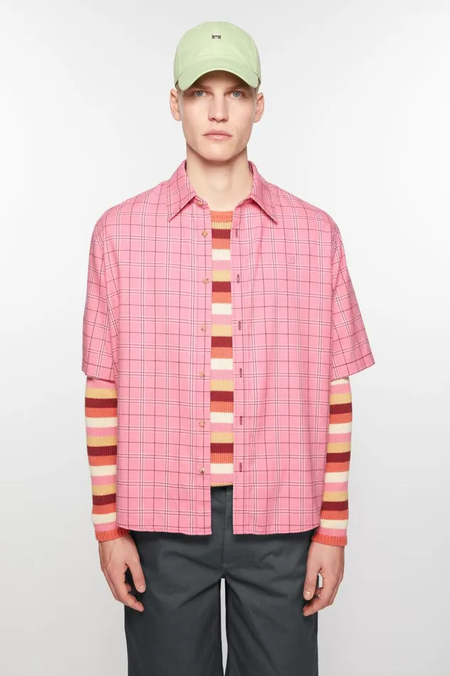 Men Buttonup Shirt Tango Pink Acne Studios Shirts