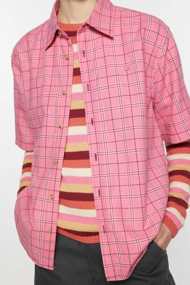 Men Buttonup Shirt Tango Pink Acne Studios Shirts
