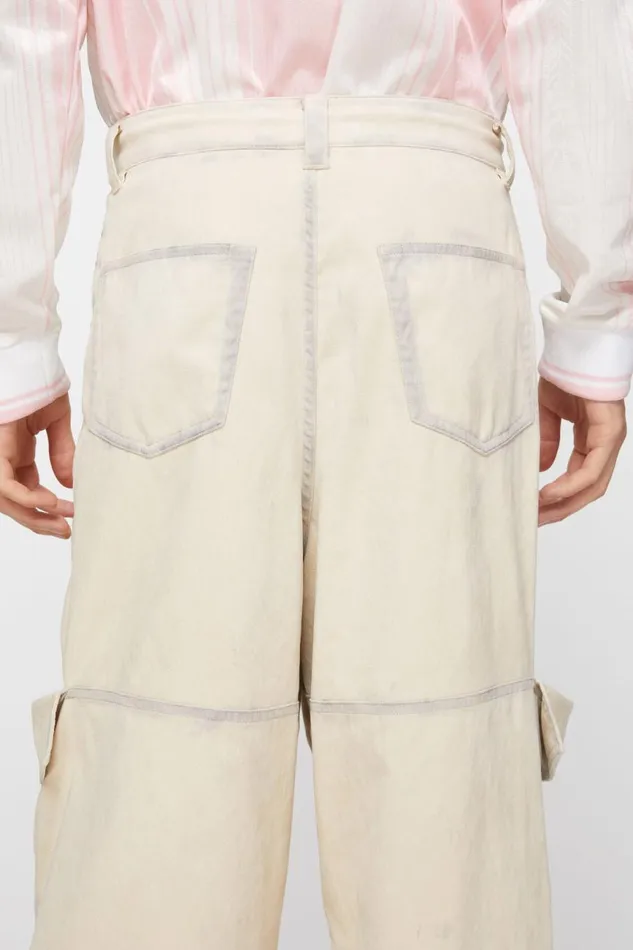 Men Cargo Trousers Beige Acne Studios Trousers