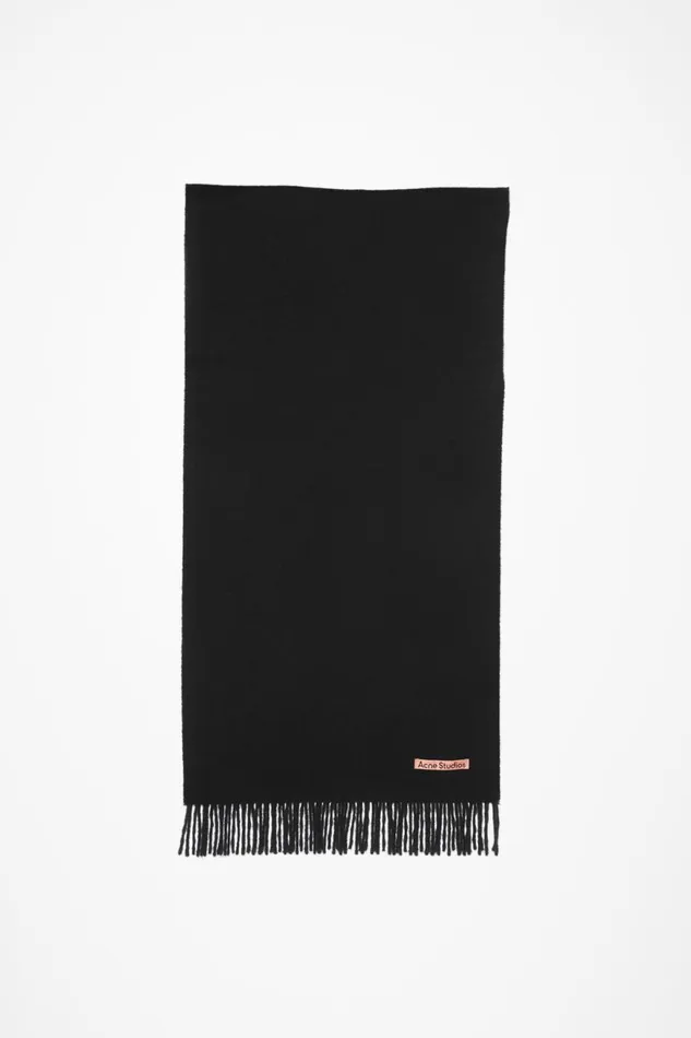 Men Cashmere Fringe Scarf 8211 Narrow Black Acne Studios Scarves