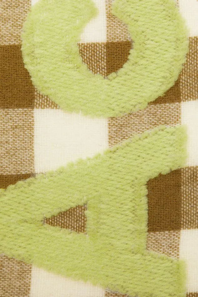 Men Check Logo Scarf 8211 Narrow Khakigreen Acne Studios Scarves