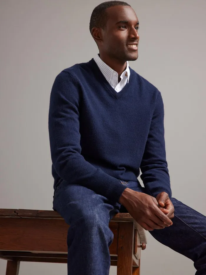 Men Clothing Cyrillus VNeckline Sweater 8211 The Cashmere Collection