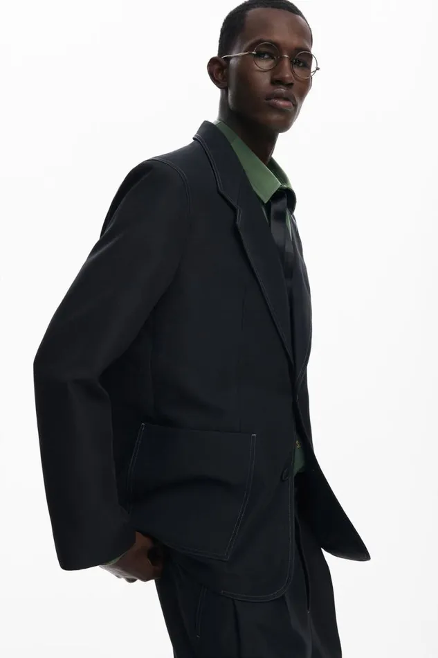 Men Coats And Jackets Desigual Blazer With Contrast Stitching
